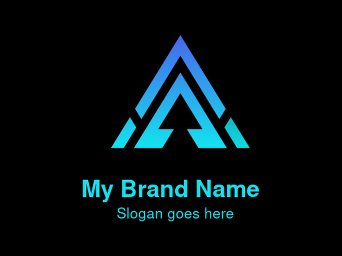 Gradient Blue Abstract Letter A Logo - Modern Geometric Symbol with Upward Arrows and Ascending Lines, Ideal for Tech, Growth, Consulting, or Financial Brands